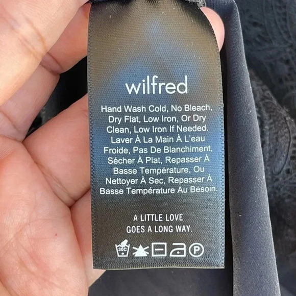 Aritzia Wilfred Dress Black Lace Mesh Mock Neck - Picture 7 of 10